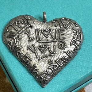 Silver Heart Pendant Vintage Marcie USA Pewter Heart